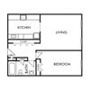 1 Bedroom, 1 Bathroom - 590 SF